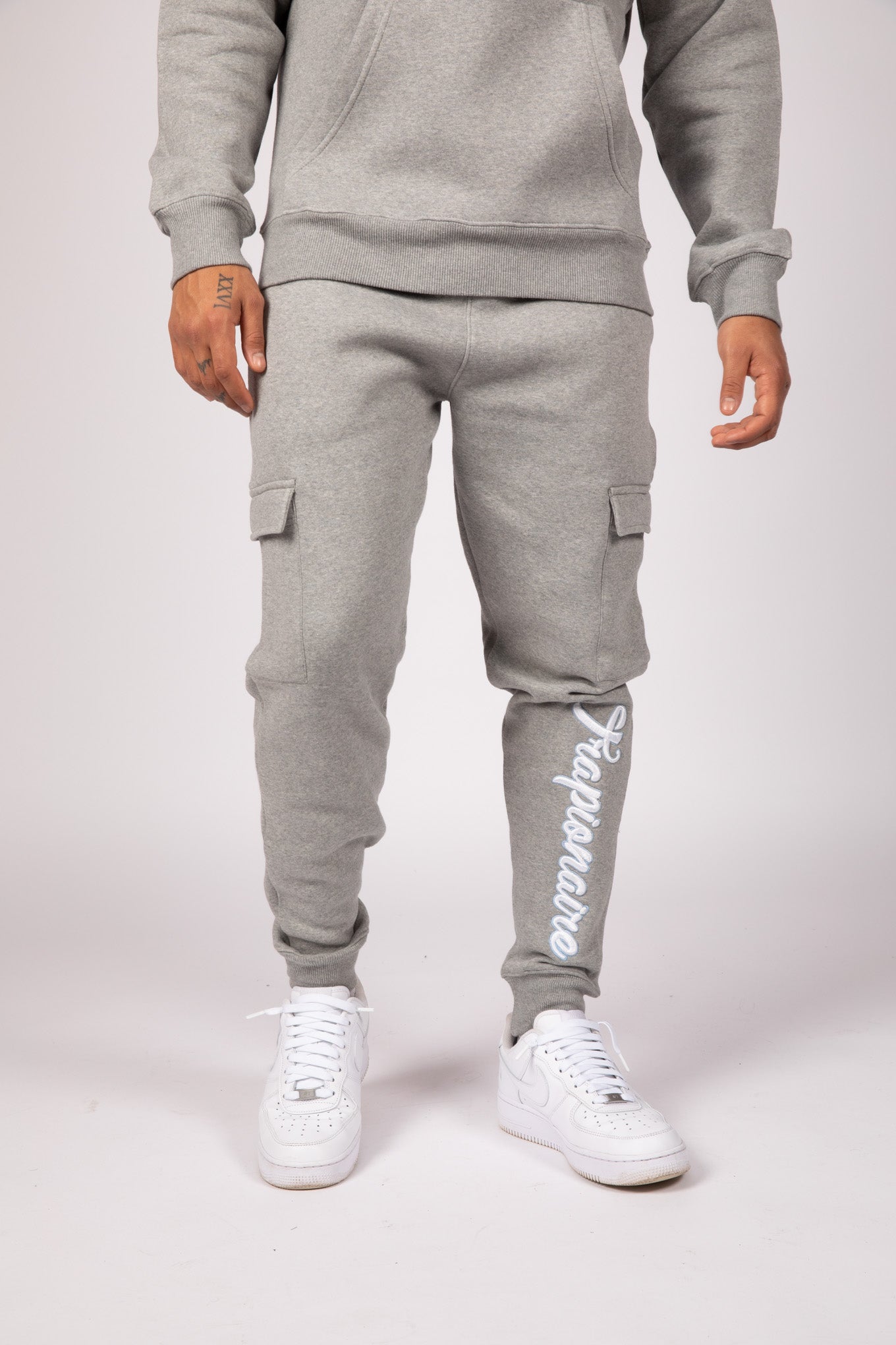 Grey Cargo Bottom Fleece Tracksuit