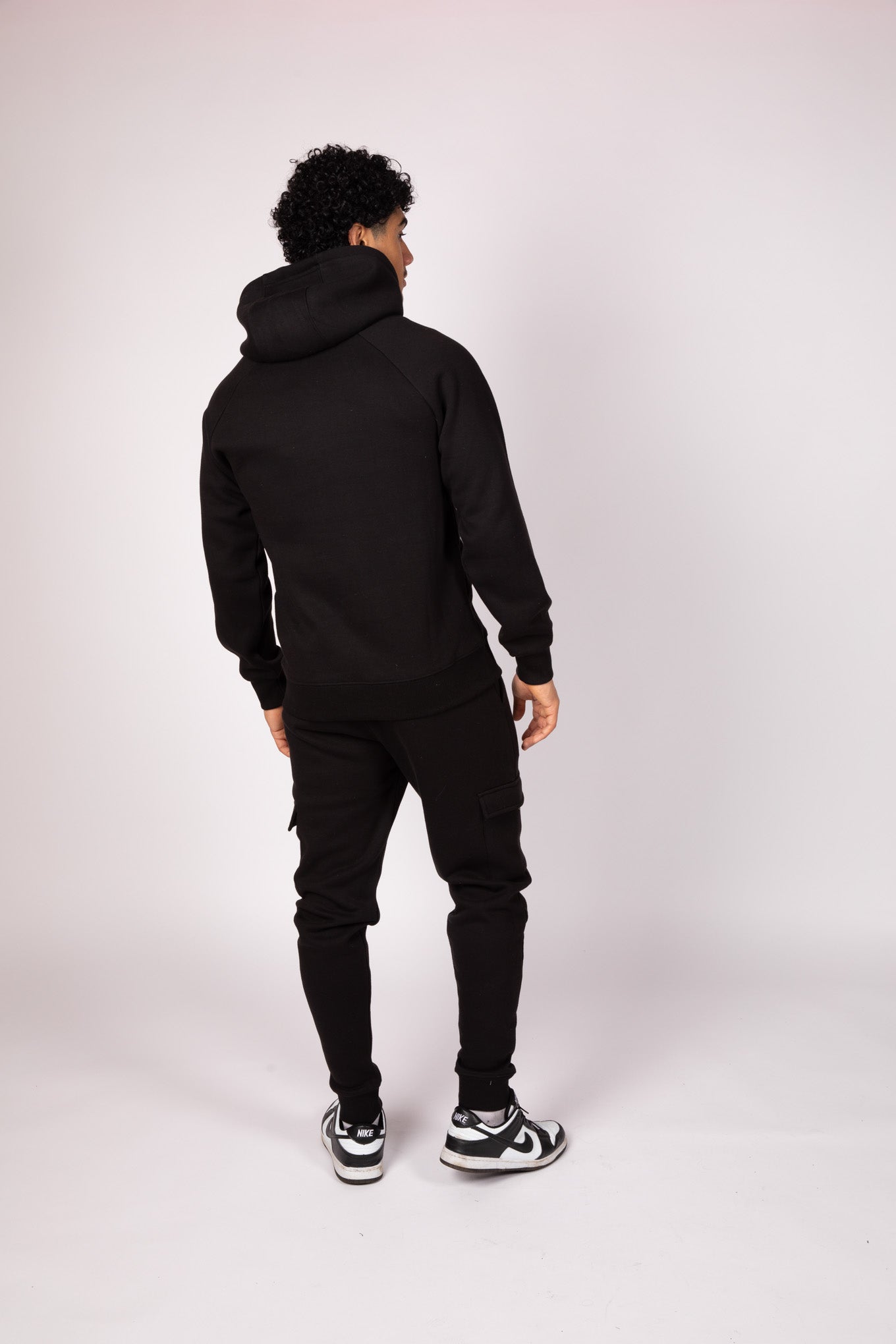 Black Cargo Bottom Fleece Tracksuit
